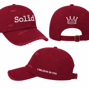 Solid Red/White Adjustable Unisex Cap